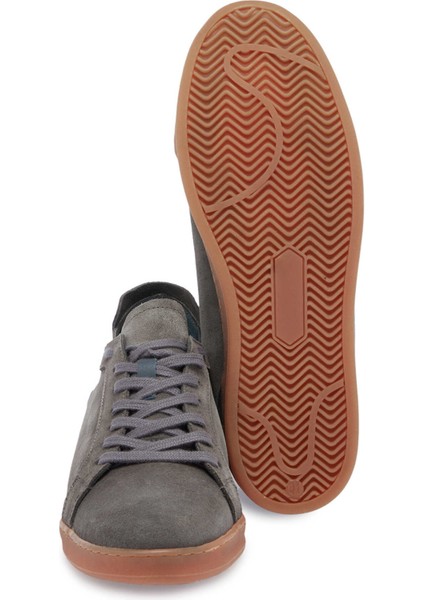 Gri Hakiki Süet Deri Erkek Sneaker - E24I1AY56834-H42