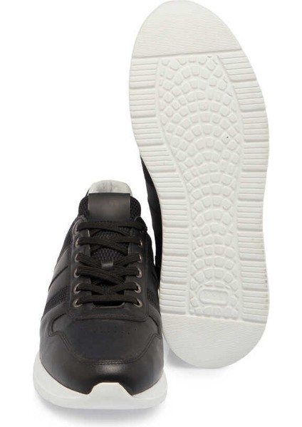 Siyah Deri-Tekstil Erkek Sneaker - E24I1AY56869-A64