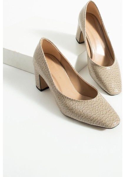 Kadın Günlük Topuklu Ayakkabı Feza - Vizon