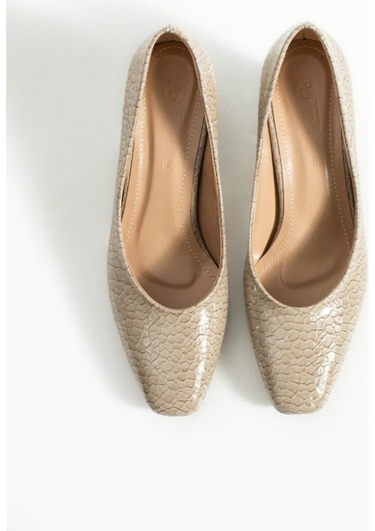 Kadın Günlük Topuklu Ayakkabı Feza - Vizon indirimleri