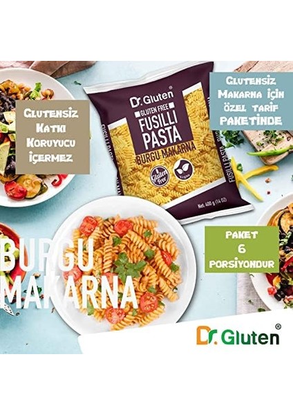 Dr. Gluten Glutensiz Burgu Makarna (Fusilli) 400 gr modelleri