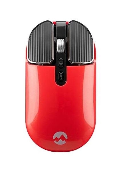 SM-619 1600DPI Süper Sessiz Metalik Kırmızı Şarj Edilebilir Premium Kablosuz Mouse fiyatları