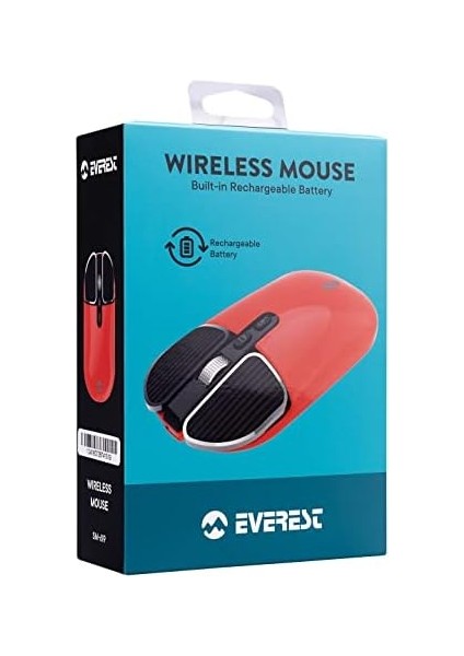 SM-619 1600DPI Süper Sessiz Metalik Kırmızı Şarj Edilebilir Premium Kablosuz Mouse modelleri