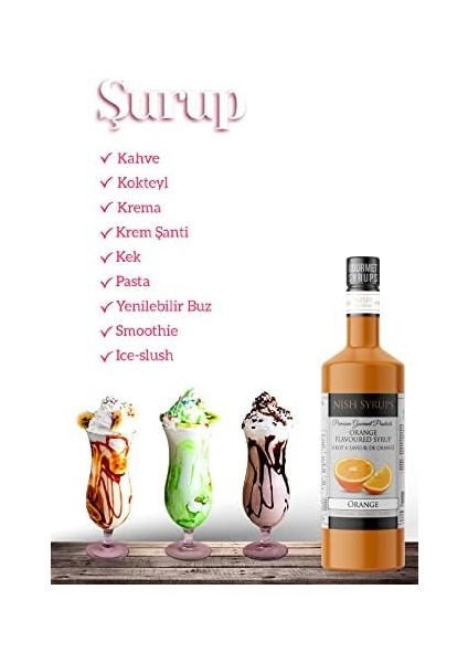 Nish Portakal Aromalı Şişe Şurup 700 ml - P modelleri