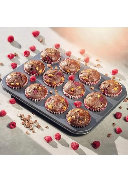 Yanmaz Yapışmaz Muffin Kalıbı, 12'li Set