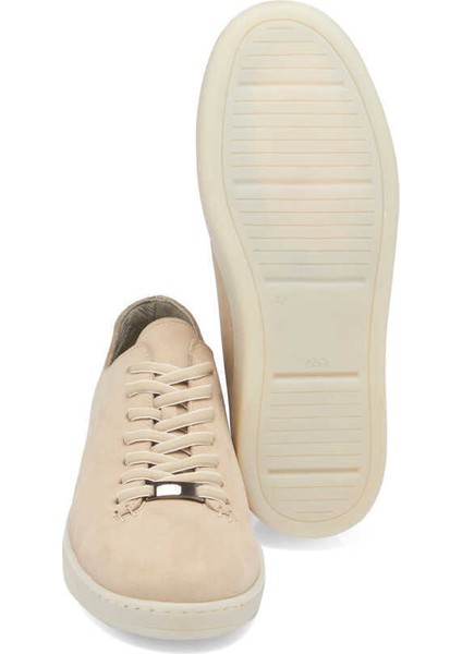 Bej Hakiki Nubuk Deri Erkek Sneaker - E24I1AY56831-B23