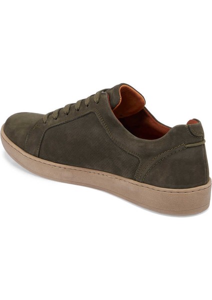 Yeşil Hakiki Nubuk Deri Erkek Sneaker - E24I1AY56825-G98