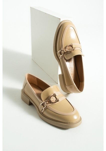 Kadın Toka Detaylı Günlük Loafer Teya - Bej