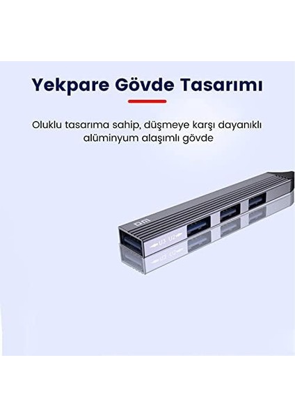 Dm CHB057 USB Type-C To 4 Portlu 3*usb 2.0 1*usb 3.0 Hub Çoklayıcı 15 cm modelleri