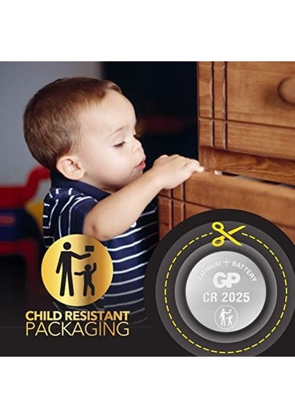 Gp Batteries CR2025 2025 Boy Lityum Düğme Pil, 3 Volt, 20'li Kart, Gri modelleri