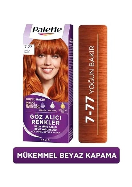 Palette Yoğun Göz Alıcı Renk Saç Boyası 7-77 Yoğun Bakır fiyatları