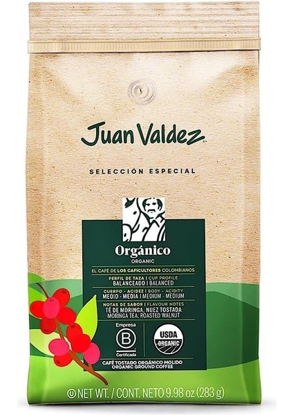 Juan Valdez Organico Öğütülmüş Organik Filtre Kahve, 283G fiyatları