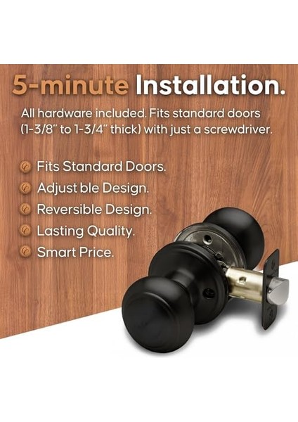 Creek CK2030BC Colonial Kapı Tokmağı, Görüş Koruma Fonksiyonu, 1 Paket, Siyah fiyatları