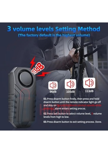 Motosiklet Bisiklet Alarmı Uzaktan Kumandalı 113DB Su Geçirmez Kablosuz Hırsızlık Koruması Alarm Bisiklet Araba Scooter Pilli fiyatları