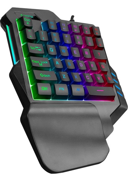 KB-R177 Salvo Siyah USB LED Işıklı Q 35 Tuşlu Multimedya Mini Gaming Oyuncu Klavyesi