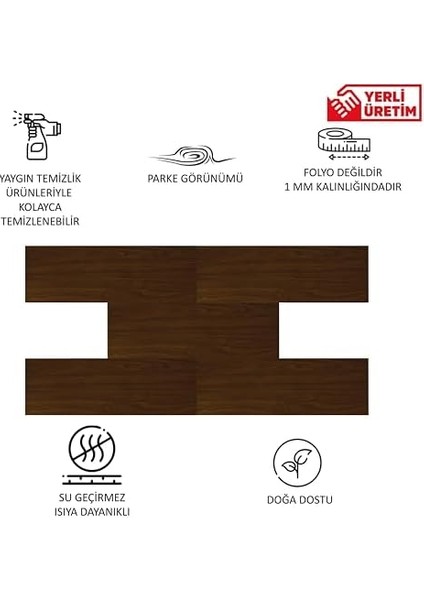Kendinden Yapışkanlı Teak Desenli Pvc Kaplama Yer Döşemesi 25X80 cm / 5 Adet / 1 M² fiyatları