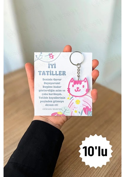 10 Adet Anahtarlık Okul Mezuniyet Hediyesi Karne Hediyesi Doğum Günü Hediyesi