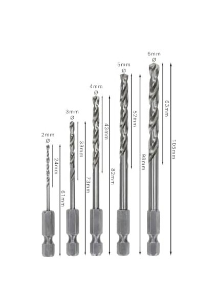 Professional Accessories Matkap Ucu Seti, Yeşil, 5 Adet modelleri