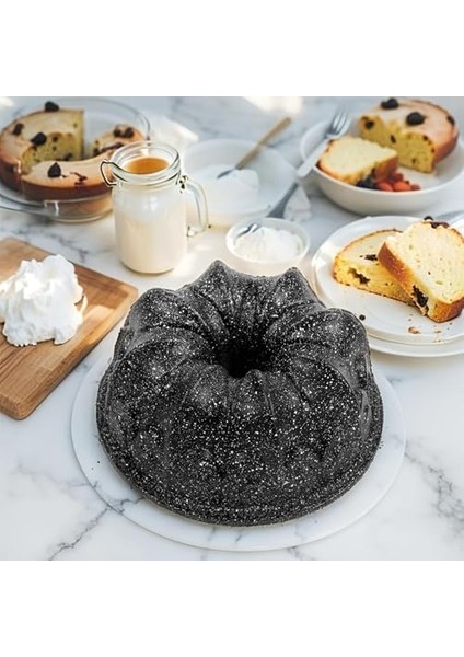 Thermo Döküm Gövdeli Taç Kek Kalıbı 23CM, Dilimli ve Döküm, Siyah Granit Benekli Pişirme Kabı, Çıkarma, Dayanıklı Alaşım modelleri