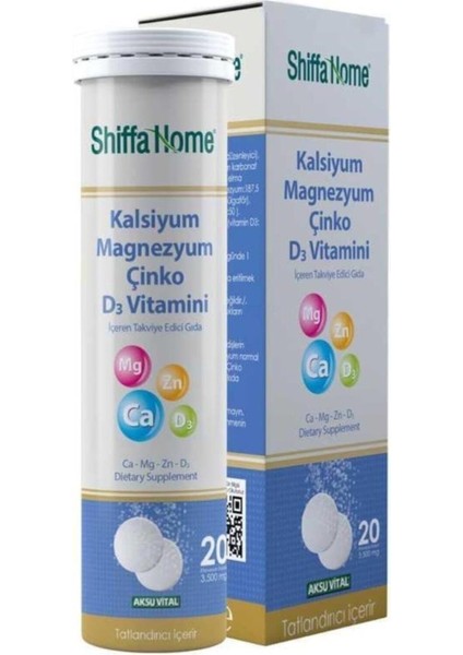 Shiffahome Shiffa Home Kalsiyum & Magnezyum & Çinko& D3 Vitamini 1 Paket (1 x 1 Adet) fiyatları