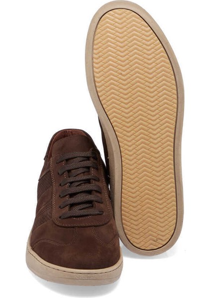 Kahve Hakiki Nubuk Deri Erkek Sneaker - E24I1AY56862-A39