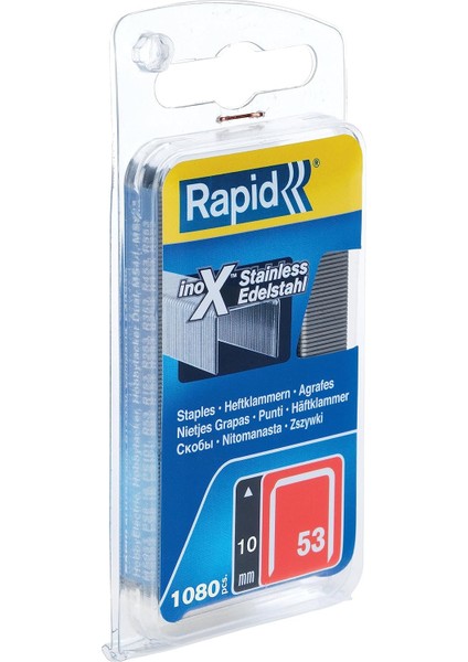 Paslanmaz Çelik-Feindrahtklammer Tip 53/10 Mm, 1080 Blister, 40109511