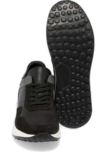Siyah Hakiki Deri Erkek Sneaker - E24I1AY56859-A23