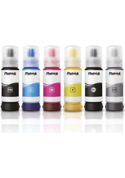 Photoink Plus L Serisi Muadil Mürekkepleri, Epson 103 Ecotank Photoink 4 Renk Set Mürekkep L6290 L6270 L6260 L4266 L4260 L6276 L6190 L6170 L6160 L4160 L4150 L14150 Uyumlu