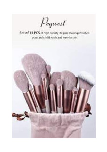 Profesyonel Kahverengi 13’lü Makyaj Fırça Seti – Yumuşak Sentetik Kıllar, Fondöten, Pudra, Allık, Far ve Kontür Için Eksiksiz Set modelleri