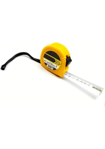 Metrelik Stoplamalı Geniş A Kalite Çelik Şerit Metre Bele Takma Kancalı Şeritmetre Çelikmetre
