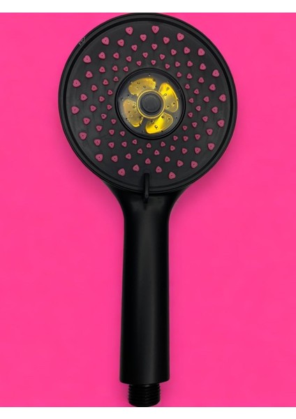 Pembe Kalpli Yüksek Basınçlı Duş Başlığı, Turbo Pervane ve 3 Fonksiyonlu Büyük Duş Başlığı Büyük El Duşu Şık Tasarım