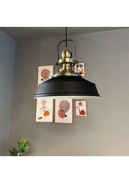 Carmelo Siyah Renk Asaletli Tekli Avize Eskitme Başlık Sarkıt Lamba Salon Aydınlatma