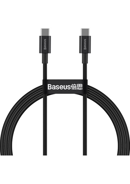 Hızlı Şarj Özellikli 100W Type-C To Type-C Kablo 1m-Siyah