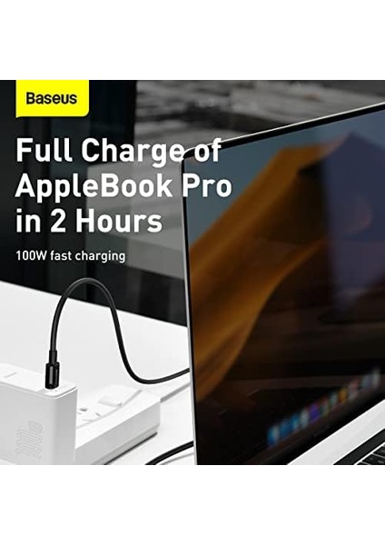 Hızlı Şarj Özellikli 100W Type-C To Type-C Kablo 1m-Siyah modelleri