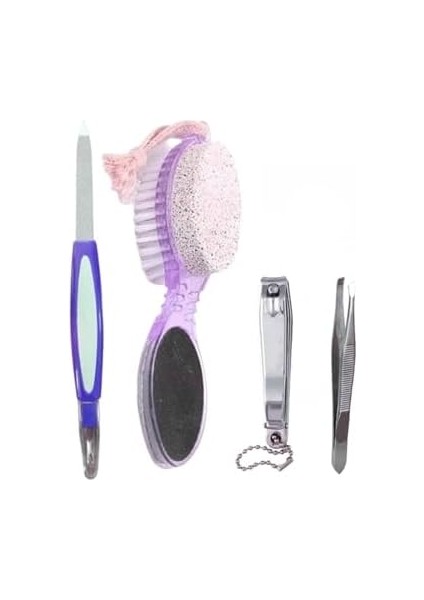 4 Parça Manikür Pedikür Set -Tırnak Törpüsü Tırnak Makası Cımbız + 4in1 Topuk Rende-Fırça-Törpü Seti fiyatları