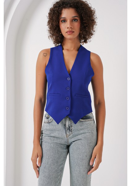 6796 Kısa Dokuma Yelek - Saks fiyatları