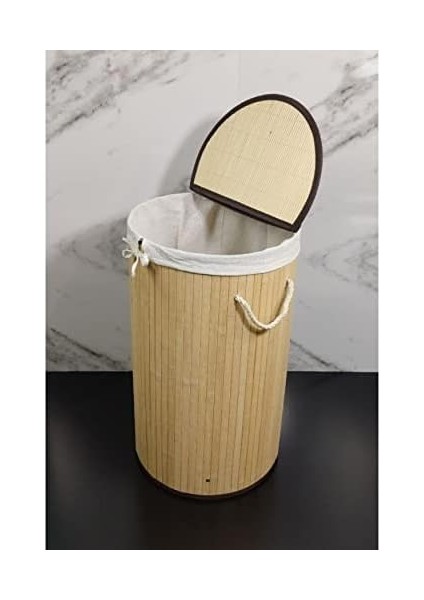 Yuvarlak Bambu Çamaşır Sepeti CL-6001-01 modelleri