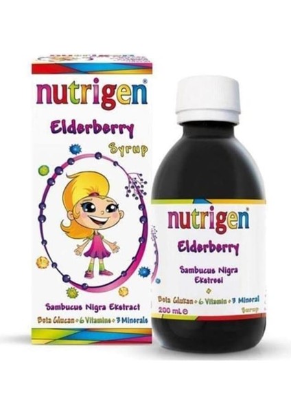 Nutrigen Elderberry Kara Mürver, Beta-Glukan, Bal Şurup 200 ml fiyatları