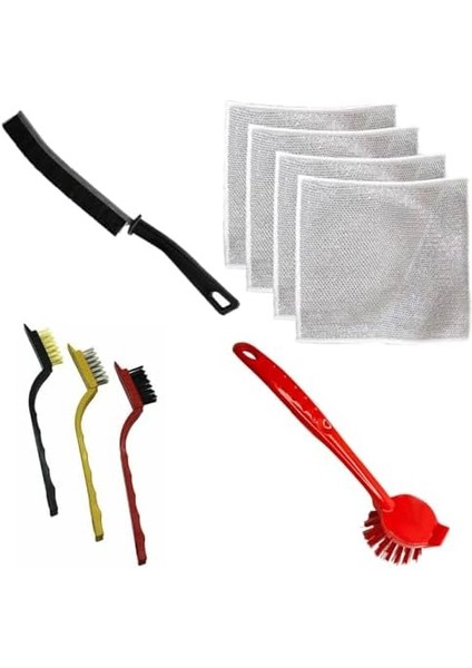 Temizlik Seti, 9 Parça: 3 Adet Fırça, 4 Adet Bez, 1 Adet Uzun Fırça, 1 Adet Bulaşık Lavabo Fırçası modelleri