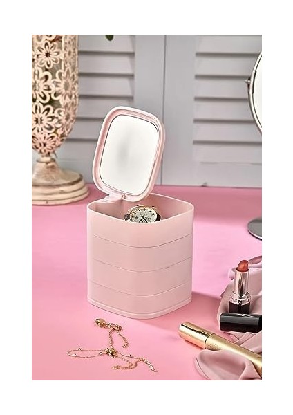 Deconox Aynalı 4 Katlı Kare Takı ve Makyaj Organizeri fiyatları