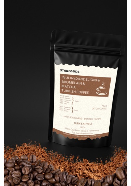 3 Paket No: 2 Detox Coffee Inülin & Bromelain & Matcha Coffee Detox Türk Kahvesi modelleri