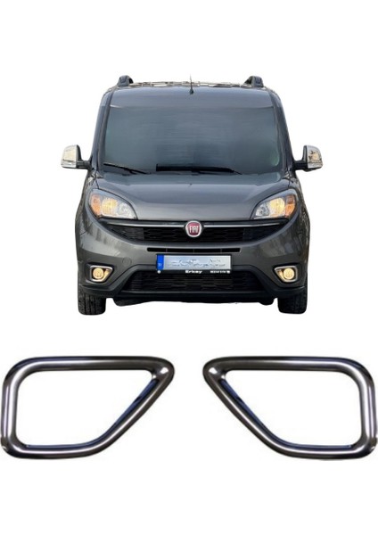 Fiat Doblo Krom 2 Parça Sis Farı Çerçevesi 2015 ve Sonrası Paslanmaz Çelik