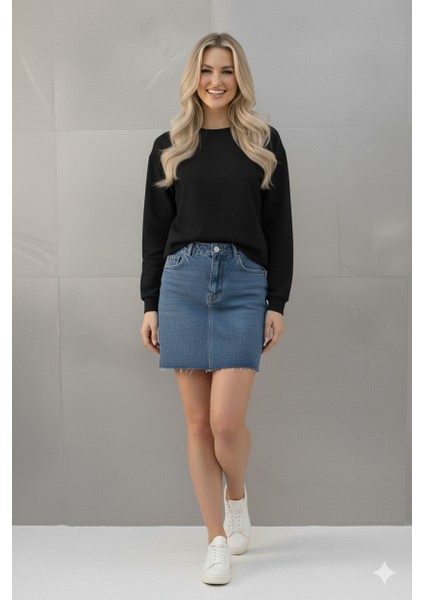 Modal Oversize Dökümlü Tüylenmez Basıc Kadın Sweatshırt fiyatları