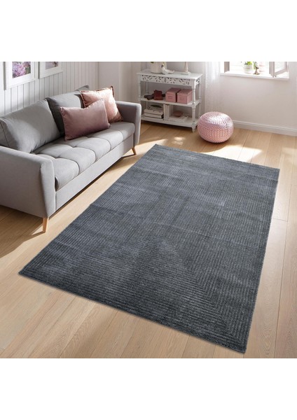 Pandora Yumuşak Peluş Shaggy Gri Çocuk Odası Oturma Odası Salon Mutfak Koridor Halısı Yolluk 1104O