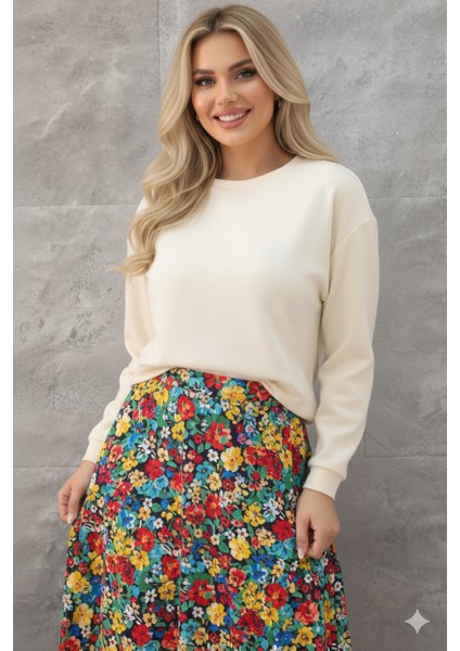 Modal Oversize Dökümlü Tüylenmez Basıc Kadın Sweatshırt indirimleri