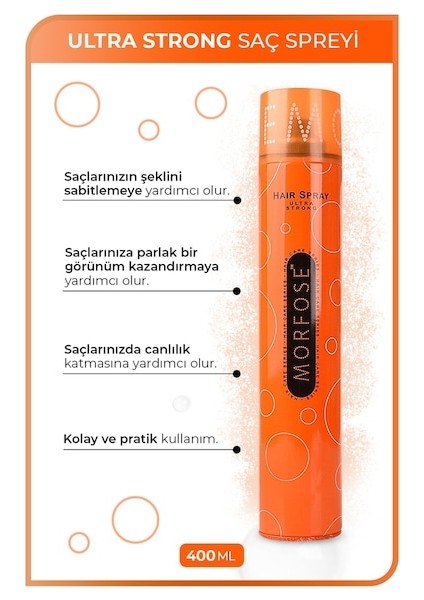 Saç Spreyi 400ML Turuncu Ultra Strong modelleri