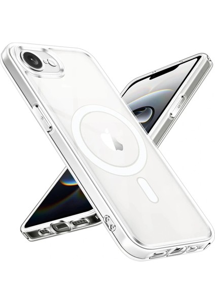 iPhone 16E Kılıf Magneticsafe Şeffaf Silikon - Şeffaf