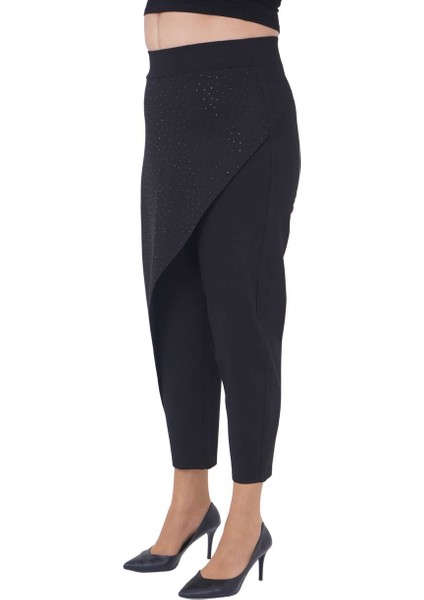 Büyük Beden Lastikli Yüksek Belli Likralı Toparlayıcı Taşlı Örme Kadın Etek Pantolon indirimleri