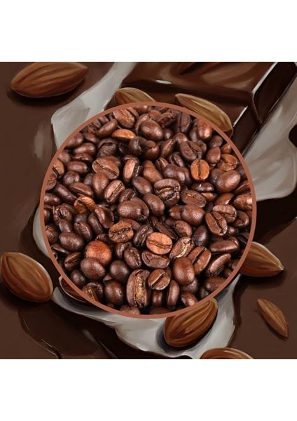 Mim And More Almond & Chocolate Coffee - Badem ve Çikolata Aromalı Kahve Çekirdek Kahve, 200 gr