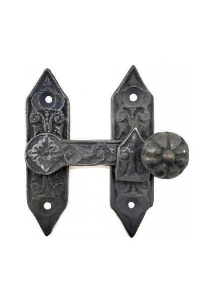 Eco Lounge Antika Tarz Dekoratif Pirinç Kapı, Pencere Mandalı - 86X72 Mm, Oksit